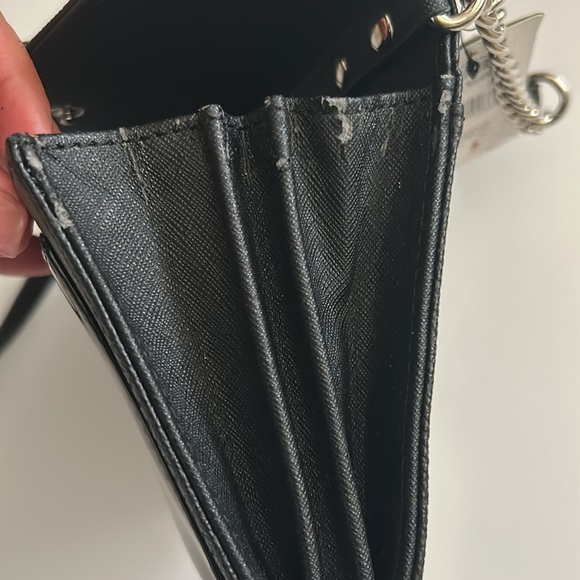 Nine West Pretty Little Things Black Faux Leather shoulder Cross Body bag Purse - Picture 13 of 15